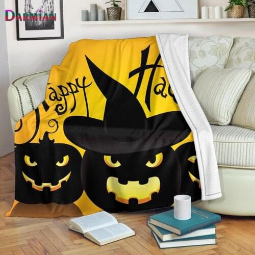 DARMIAN 2021 Halloween Collection Pattern Fleece Blanket Travel Nap Blankets Warm Dreamlike Gift for Adult Kids Couch Blankets