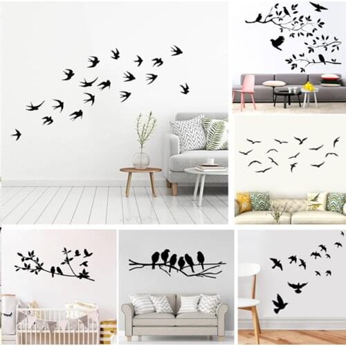 Creativity Tree Bird Vinyl Wall Sticker For Home Wall Decor Stickers Murals Living room Decoration Animals stickers on the wall