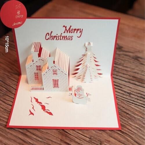 Creative Merry Christmas Small Greeting Cards Kids Mini Christmas Greeting Cards New Year Postcard Gift Card Xmas Party
