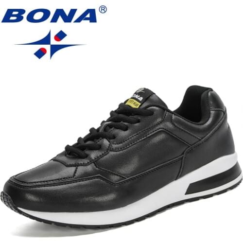 BONA 2021 New Designers Running Shoes Comfortable Sport Shoes Men Lightweight Walking Shoes Man Sneakers Athletic Footwear Comfy
