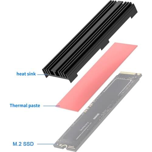 M.2 Solid-state Hard Disk Heat Sink SATA for NVME for NGFF M2 Aluminum SSD radiator 22 30/42/60/80 Cooling Thermal Pad Cooler