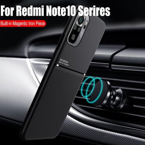 Matte PU Soft Silicone Frame Case For Redmi Note 10 Pro 10s Luxury Case on Redmy Note10 Car Holder Magnet Back Cover Shell Coque