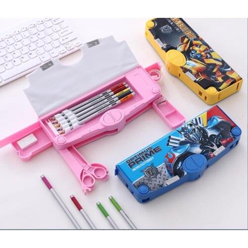 Multifunctional transformers Pencil case Cartoon creative writing case large capacity free shopping
