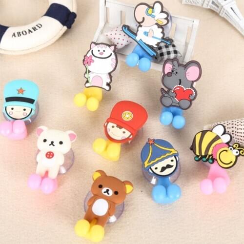 Multifunction Cute Cartoon Animal Bathroom Toothbrush Holder Suction Cups Hook Vacuum Strong Sucker Toothbrush Cover Hanger