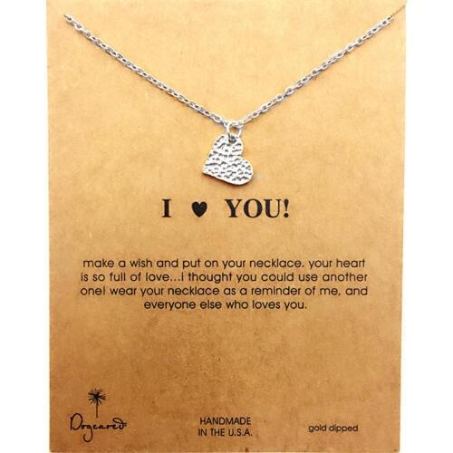 Trendy Ms Love New Pendant Clavicle Necklace Alloy Chain Choker Necklaces Make A Wish Gift Card Mothers Day