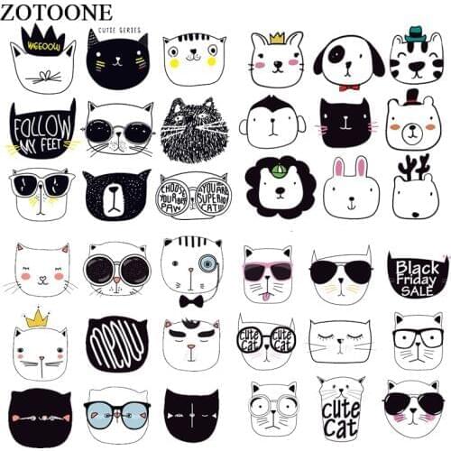ZOTOONE Cute Cat Cartoon Patches Set A-level Washable DIY Iron-on Transfers Accessory Decoration Clothes Patches Gift For Kids D