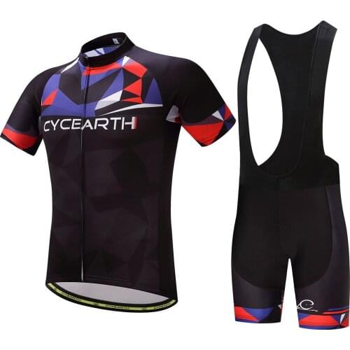2018 New team Summer Cycling Jersey CYCEARTH Men Short Sleeve Set Clothing Clothes Bib Shorts Bicycle Shirt Breathable Sportwear