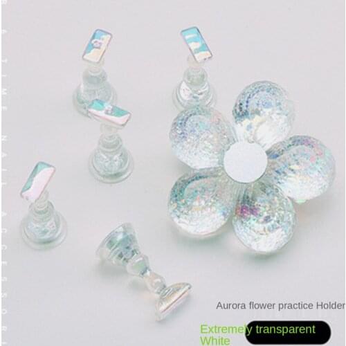 New Flower Magnetic Tips Nail Art Practice Display Stand Rack Chess Board False Nails Holder Polish Showing Shelf Resin Design
