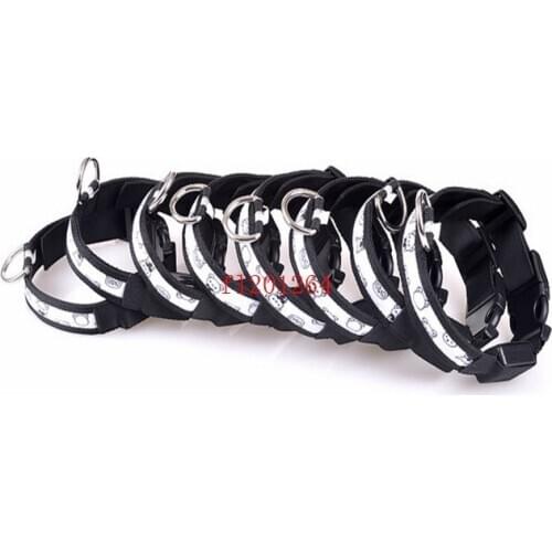 400pcs/lot Free Shipping Bear Style LED Nylon Pet Collar Night Safety LED Light up Flashing Glow In The Dark Dog Collar