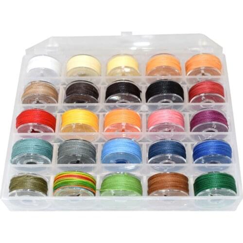 Durable 25 Colors/box Round Leather Waxed Thread Cord Rope String for DIY Handicraft Tool Hand Stitching Thread 0.45 0.55 0.65mm