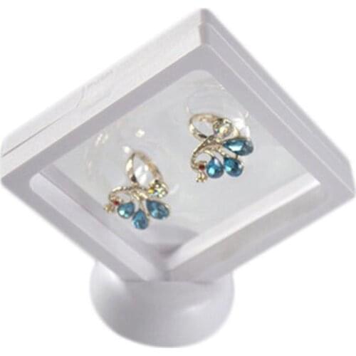 Transparent Jewelry Suspended Floating Display Case Stand Jewelry Holder Box Ring Earrings Bracelet Pendant Gem Stones Package