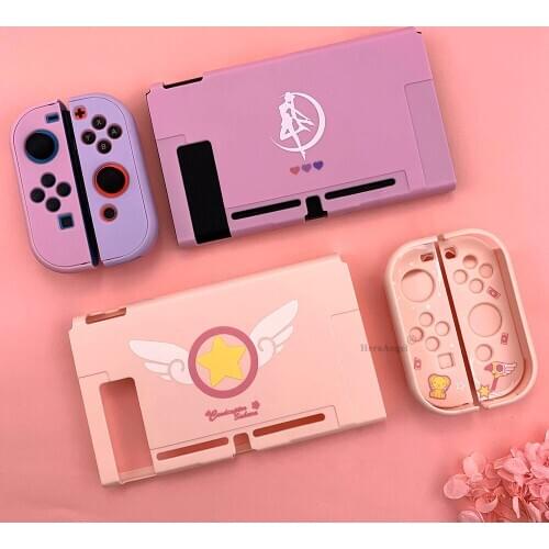 Pink Theme for Nintend Switch NS Console Protective Hard Case Shell for NintendoSwitch JoyCons Back Cover Dropshipping