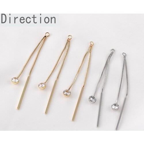 Color-preserving 14k gold snake bone chain single hanging zircon long tassel pendant diy handmade earrings accessories materials