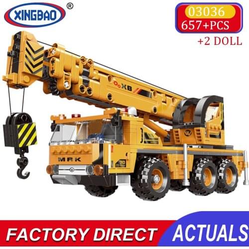Xingbao Building Blocks Brick Crane Crawler Truck Toy Model Kits Construction Lift Engineering Toys For Boys Kids Birthday Gifts