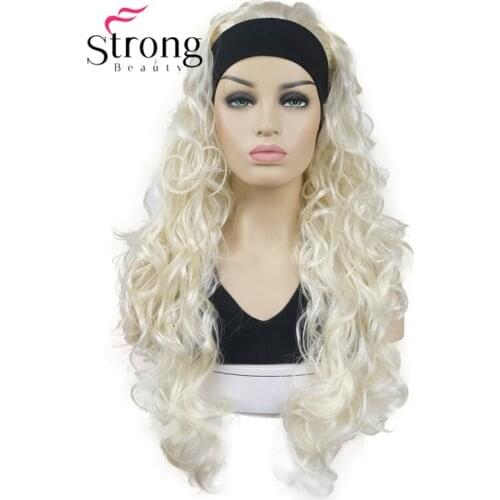 StrongBeauty Light Blonde Long Wavy High Heat Ok Synthetic HEADBAND Wig for women