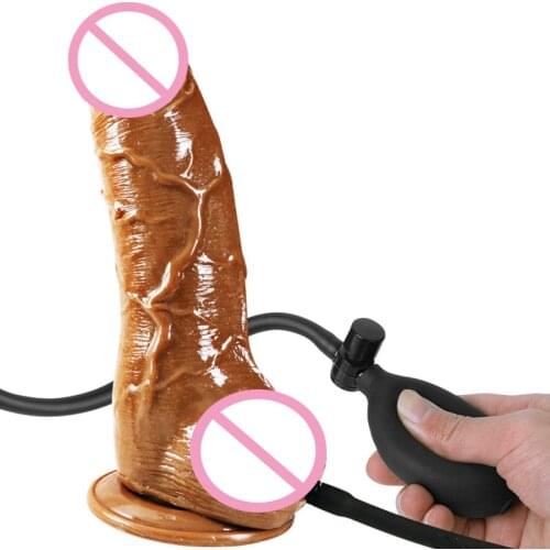 Super Big Inflatable Dildo Realistic With Suction Cup Fake Penis Inflatable Butt Plug Anal Dildos For Women Dick Sex Products