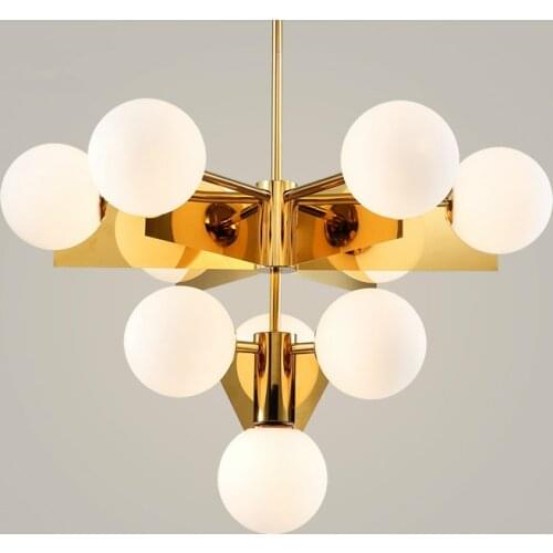 Nordic Lustre Plate Gold Metal Led Chandelier G9 Luminaria Glass Globe Pendant Chandelier Indoor Lighting Led Lampapras Fixtures