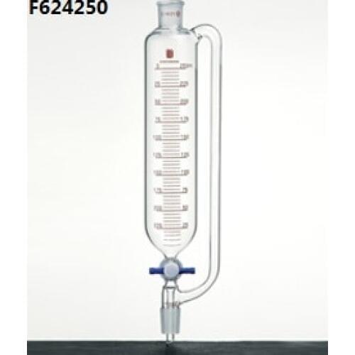 F624250 Funnel, Pressure Equalizing, Capacity:250ml, Joints:24/40, PTFE Stopcock bore:2mm