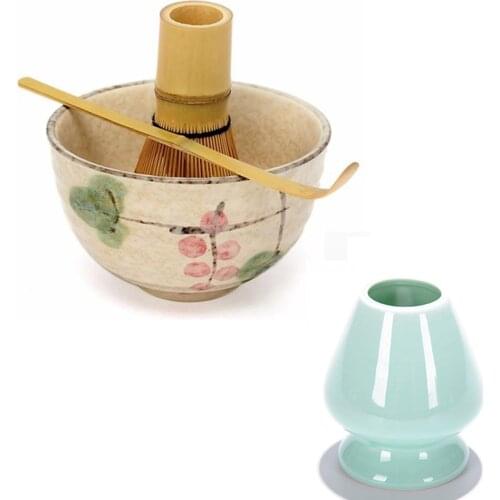All-ready Traditional Matcha Tea set Bamboo Matcha Whisk Chasen Scoop Ceremic Chawan whisk holder Japanese Matcha tea kit