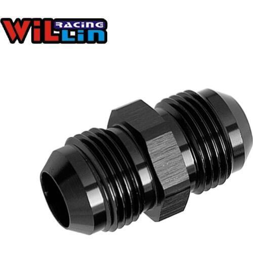WILLIN - 2 pcs/pack AN3 4 6 8 10 12 16 Male Flare Union Straight Aluminum Union Adapter AN Male To AN Male Black-AN815