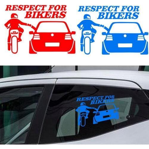 Respect for Bikers Funny Auto Stickers and Decals Car Sticker Auto Decoration Car-styling Car Accessories 19.5*15.5CM