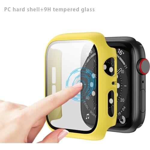 Tempered Glass + PC for Iwatch Protective Screen Protector for Apple Watch 42mm 44mm 40mm 38mm 6 5 4 3 2 SE Matte Material Shell