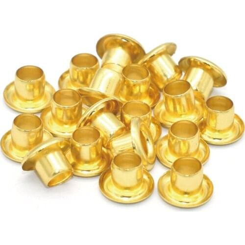 100pcs 3mm Gold Hole Eyelet Purse Handbag Leather Craft Supplies Grommet Mini Eyelet for Doll Shoes Clothes Sewing