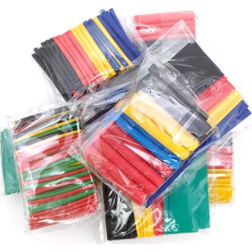 328Pcs/set Sleeving Wrap Wire Car Electrical Cable Tube kits Heat Shrink Tube Tubing Polyolefin 8 Sizes Mixed Color термоусадка