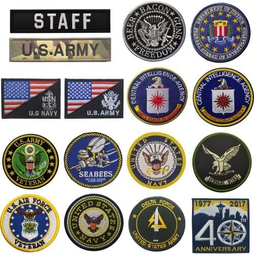 3D Embroidery Patch USA American Flag US Navy Patch Tactical Emblem Appliques Seals Badges Hook&Loop Embroidered Patches