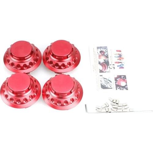 4PCS Red Car Wheel Center Hub Cap Cover