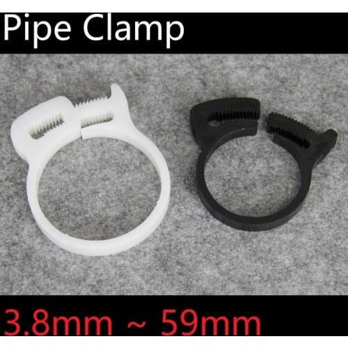 5pcs Hose Clamp 3.8~59mm Plastic Line Water Pipe Strong Clip Spring Hoops Fuel Air Tube Fitting Fastener Fixed Tool White Black