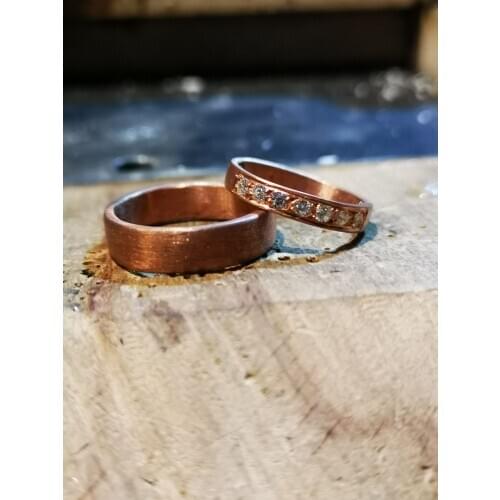 925 STERLING SILVER GENUINE ROCKY DOUBLE WEDDING RING