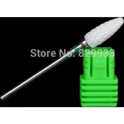 Free Shipping 1pc New Nail Ceramic Drill Bits For Chiropody Podiatry Manicure Salon Nail Tooth Care Flame Tree Style 3/32" Shank