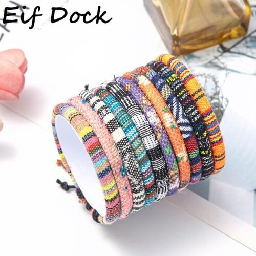 Bohemian Cotton Bracelet Retro Handmade Boho Multicolor String Cord Woven Braided Hippie Friendship Bracelets Women Men