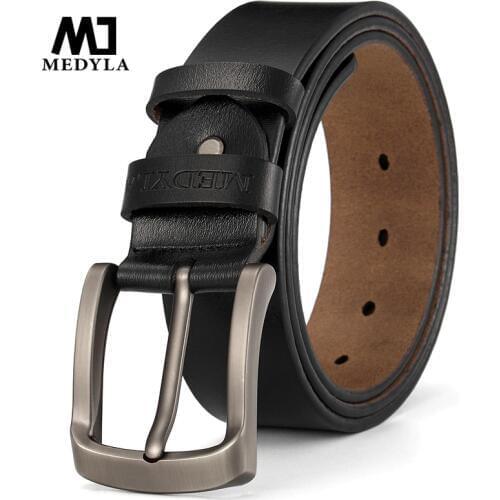 MEDYLA brand mens leather belt high quality natural leather business casual belt for men casual pants suit jeans accessories