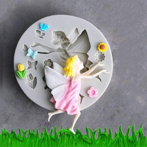 Flower Fairy Shape Silicone Mold Fondant Cake Mould Chocolate Fudge Mold Baking Tools A059