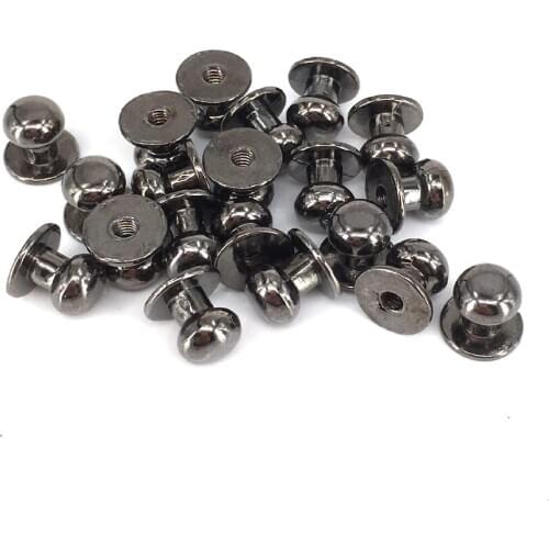 20PCS 10*11mm Wooden Jewelry Box Round Base Single Hole Metal Pull Handle Knob Black