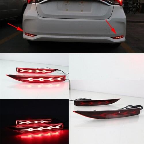For Toyota Corolla 2019 2020 Car Rear Bumper Taillight Reflector Lamp Turn Signal Brake Light With 3 Kinds Function Red LED