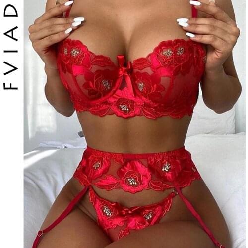 2021 New Fashion Flower Applique Complex And Heavy Craft Elements With Steel Ring Gather Underwear