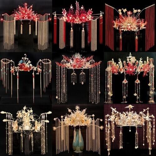 The bride headdress Chinese rockhopper step hair roll tassel ancient assembly act The role ofing is tasted