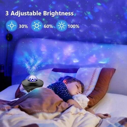 Best Selling Star Night Light Projector Ocean Wave Light Room Bluetooth Remote Controlled LED Laser Star Projector