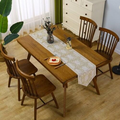 Classical embroidery tea table and chair table decoration home party decoration tablecloth burlap table setting and runner