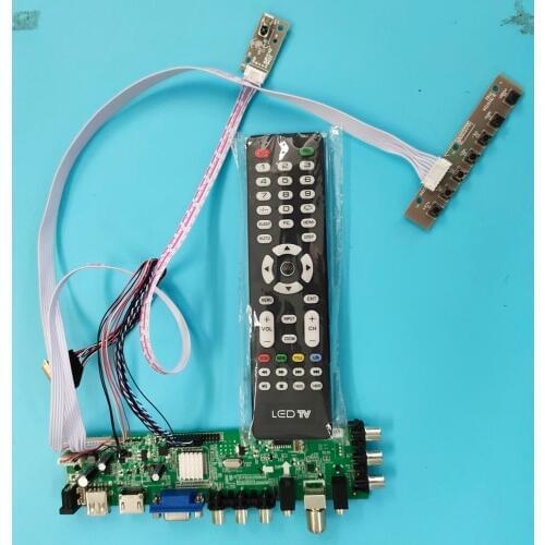 Kit For CLAA133WA01A 40pin VGA AV LED DVB-T DVB-T2 1366X768 WLED remote TV LVDS USB HDMI Signal controller board digital 13.3"