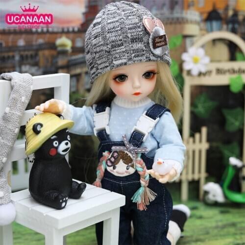 30CM Mini BJD Doll Handmade 18 Ball Joints Dolls Body With Full Outfits Hat Clothes Shoes Wig Makeup Best Gifts For Girls