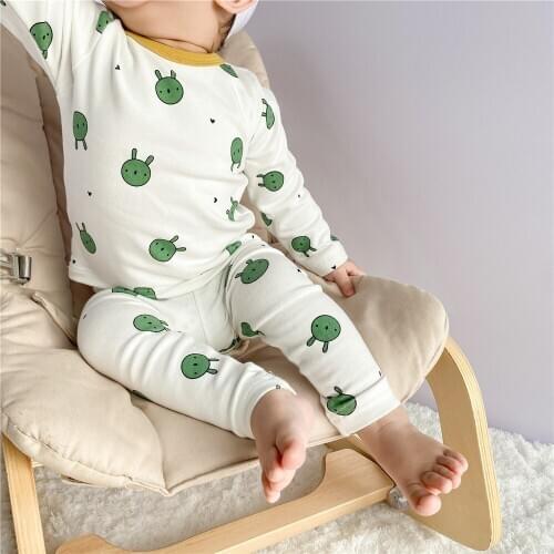 MILANCEL 2021 Spring New Baby Clothing Set Cute Rabbit Print Newborn Clothes Cotton Toddlr Boys Sleeper Set Baby Pajama Set