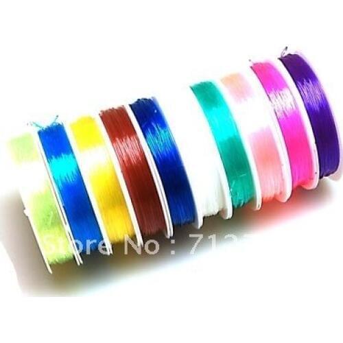 Misdol 10 Rolls Mixed Color 0.8 MM Assorted Color Korea Crystal Round Elastic Beading Wire Cord For Diy Jewelry Making