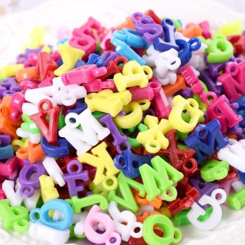 50Pcs/Lot Mixed Color Random Acrylic Letter Alphabet Beads For Kids Jewelry Making DIY Handmade Bracelet Pendants Accessories