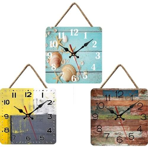 European Style Wall Clock 10 Inch Square Retro Clock Home Office Cafe Decoration Art Large Wall Watch Living Room Hanging Clock