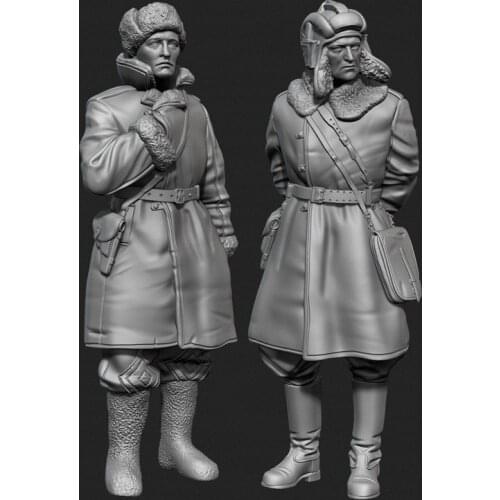 2pcs Unpainted Soldiers GK Resin Figure 1/35 Scale Model Kit Resin Colorless Self-Assembled Toy No.123