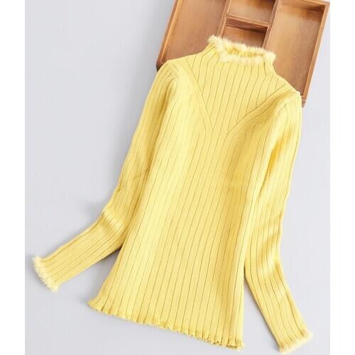 Baby Girls Clothes Winter Knit Sweater For Girls Spring Pullovers Fur Turtleneck Warm Knitwear Teens Girls Flexible Sweaters Hot